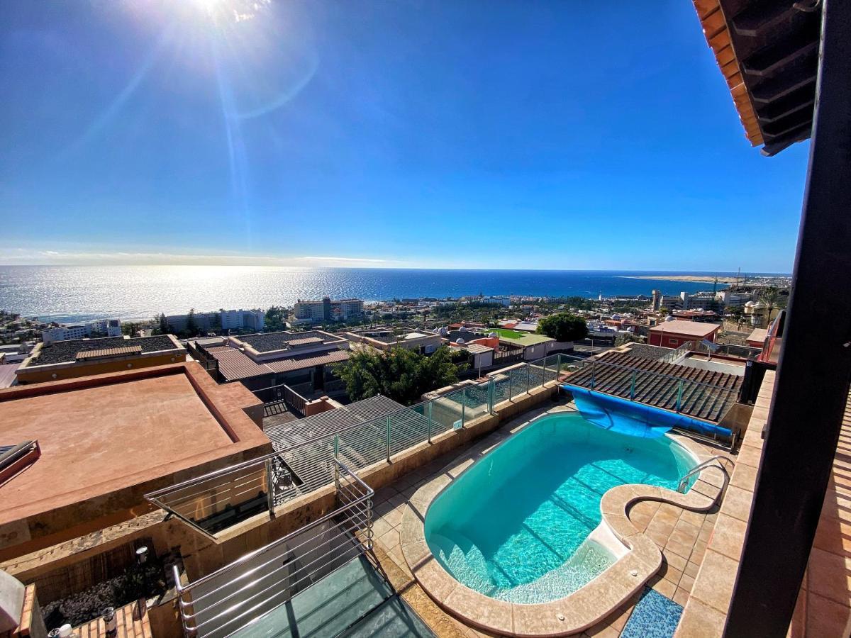 Luxury 5 Star Villa Violetta With Amazing Sea View, Jacuzzi And Heated Pool San Agustín Exterior foto