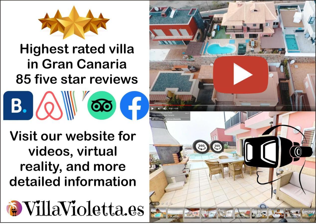 Luxury 5 Star Villa Violetta With Amazing Sea View, Jacuzzi And Heated Pool San Agustín Exterior foto